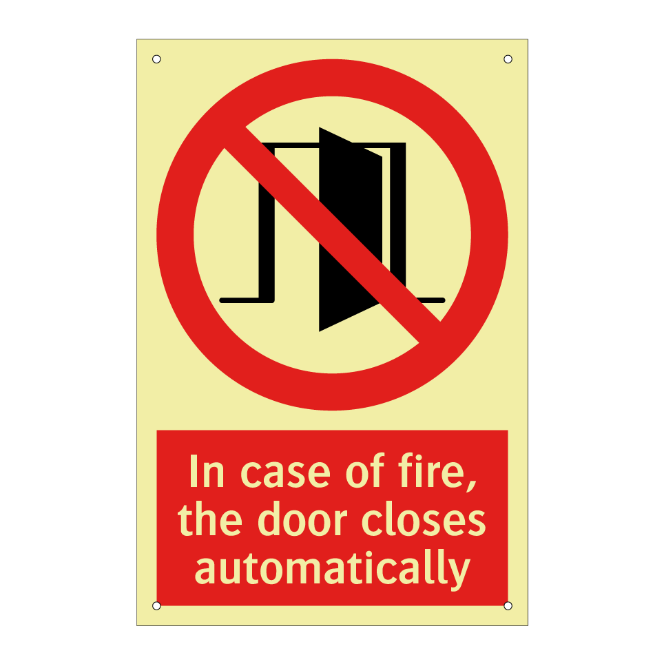 In case of fire, the door closes automatically