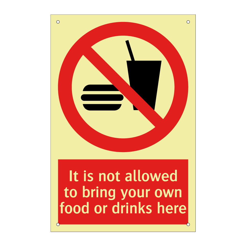 It is not allowed to bring your own food or drinks here