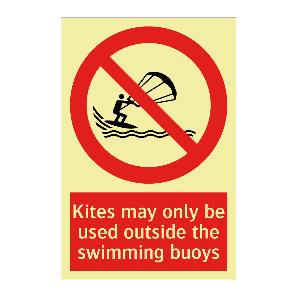 Kites may only be used outside the swimming buoys