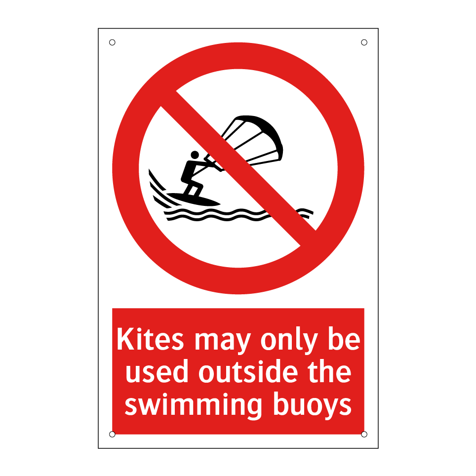 Kites may only be used outside the swimming buoys