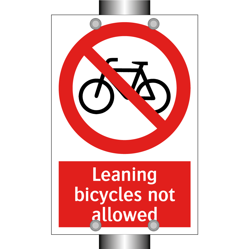 Leaning bicycles not allowed
