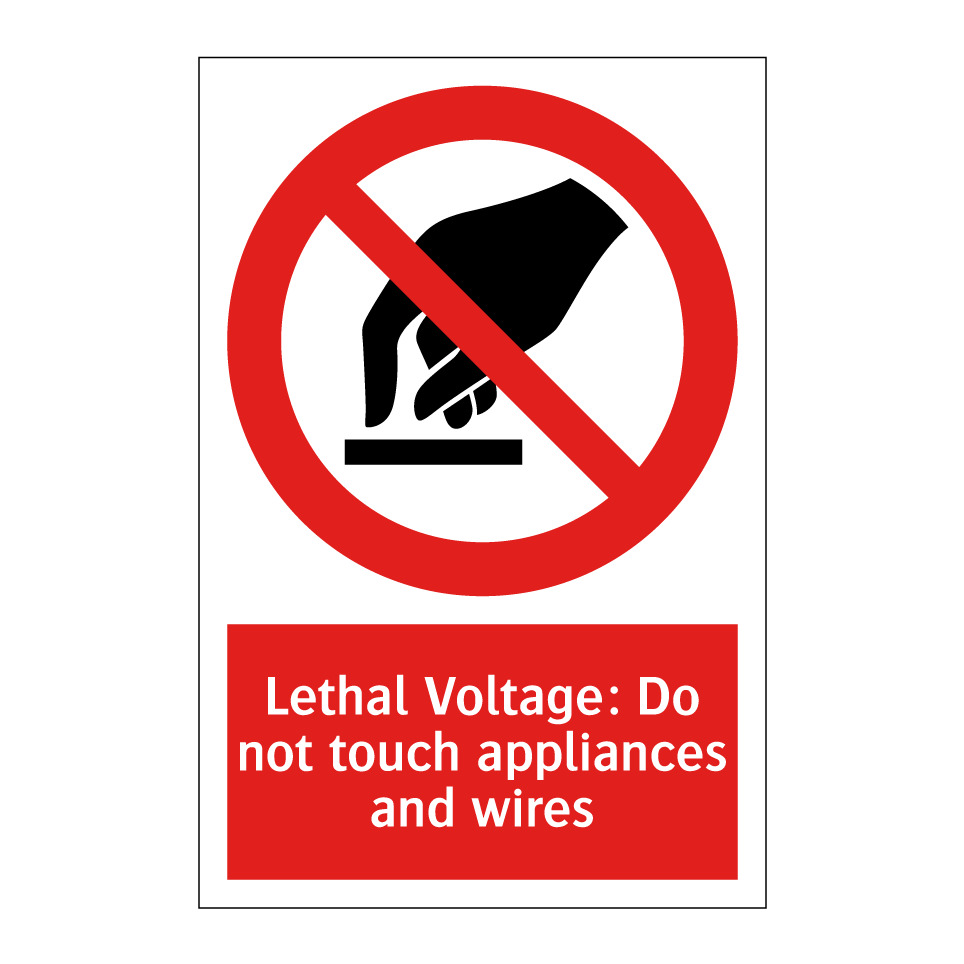 Lethal Voltage: Do not touch appliances and wires
