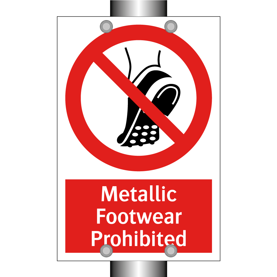 Metallic Footwear Prohibited