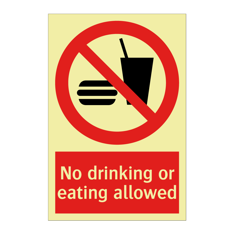 No drinking or eating allowed