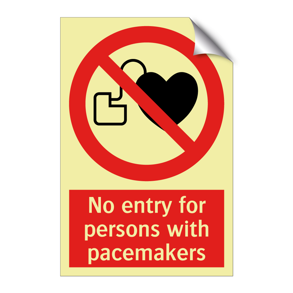 No entry for persons with pacemakers