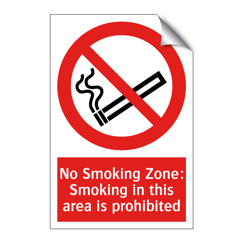 No Smoking Zone: Smoking in this area is prohibited