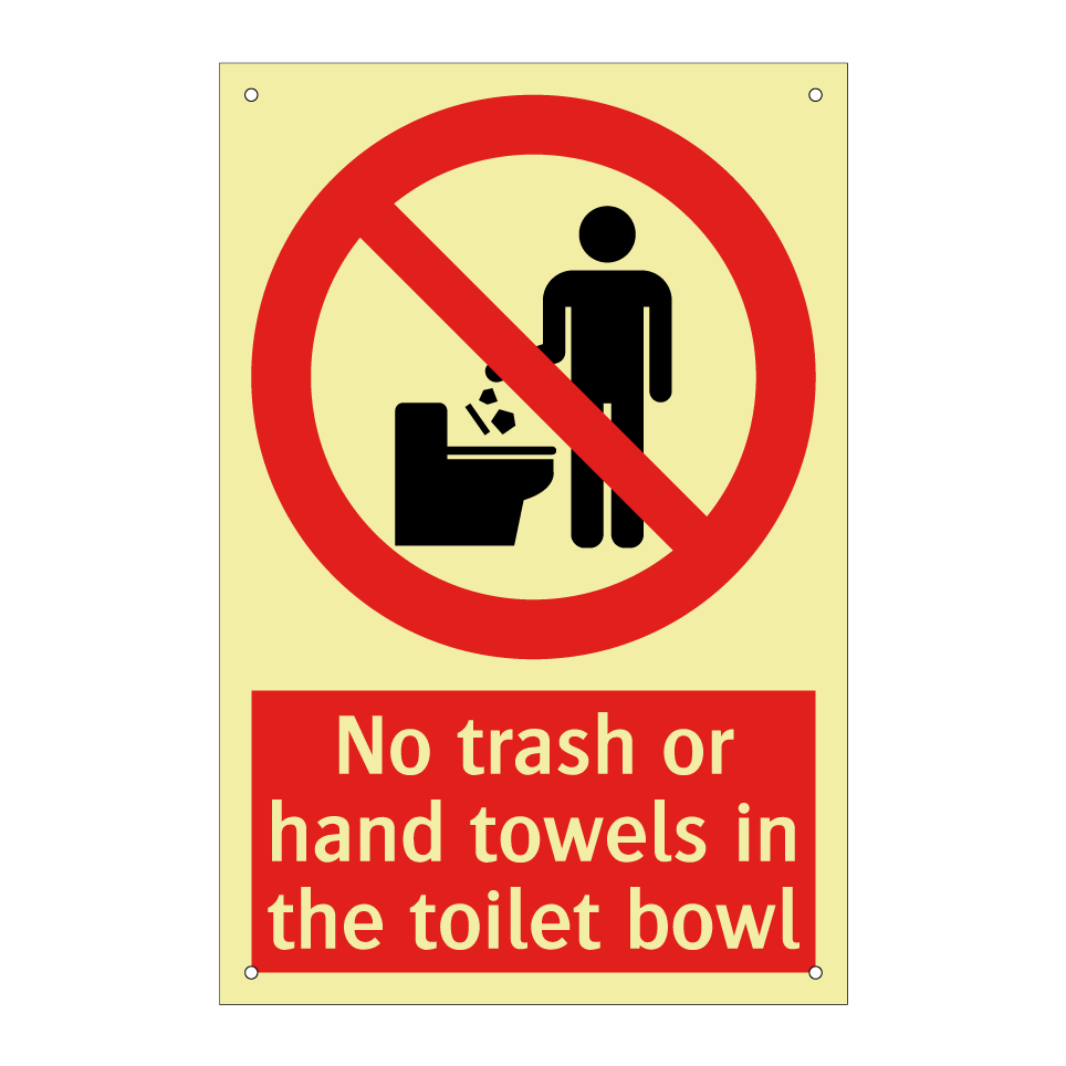 No trash or hand towels in the toilet bowl