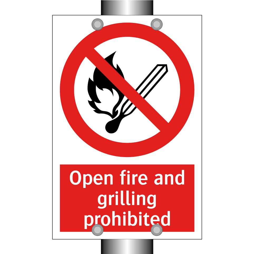 Open fire and grilling prohibited