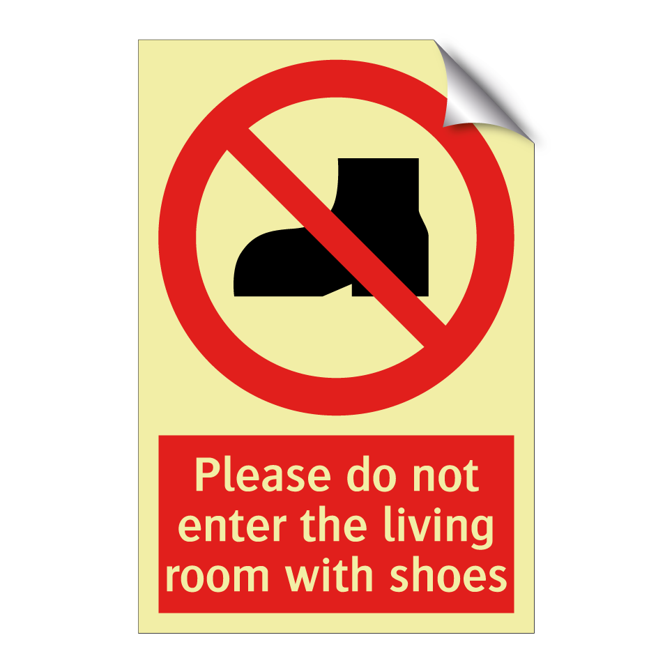 Please do not enter the living room with shoes