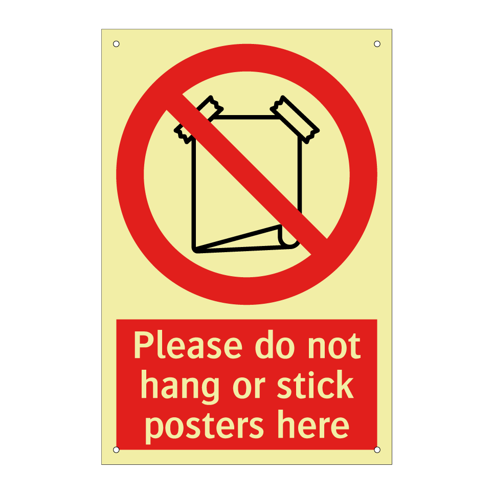 Please do not hang or stick posters here