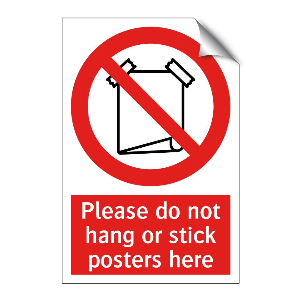 Please do not hang or stick posters here