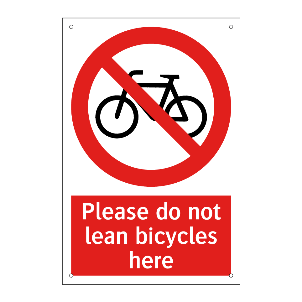 Please do not lean bicycles here