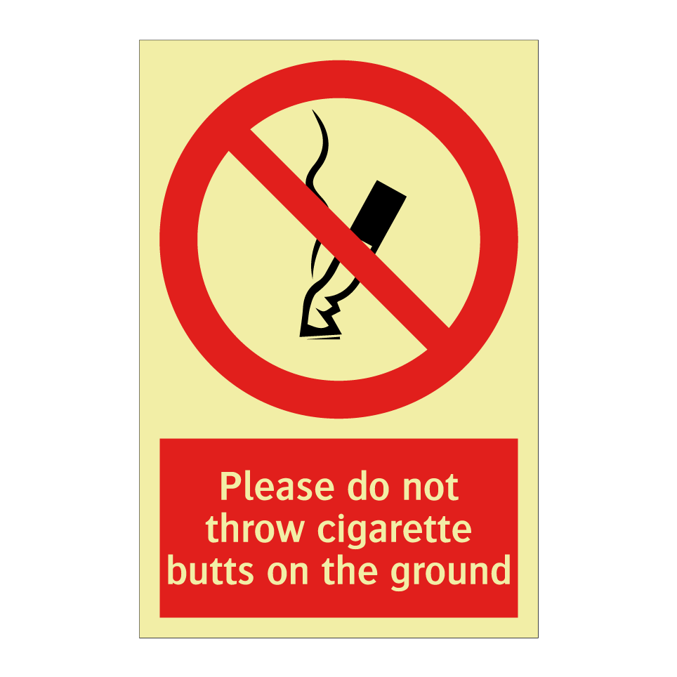Please do not throw cigarette butts on the ground