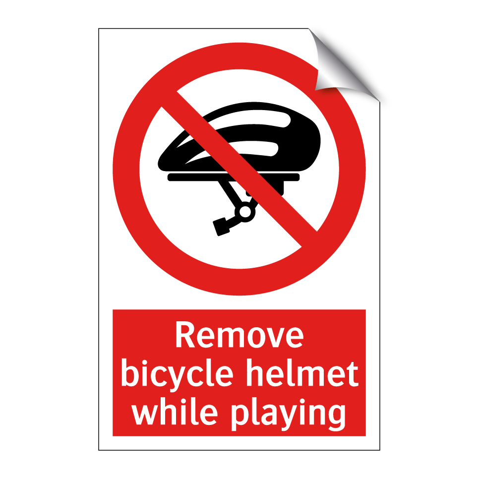 Remove bicycle helmet while playing