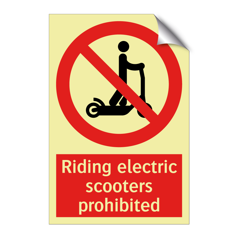 Riding electric scooters prohibited
