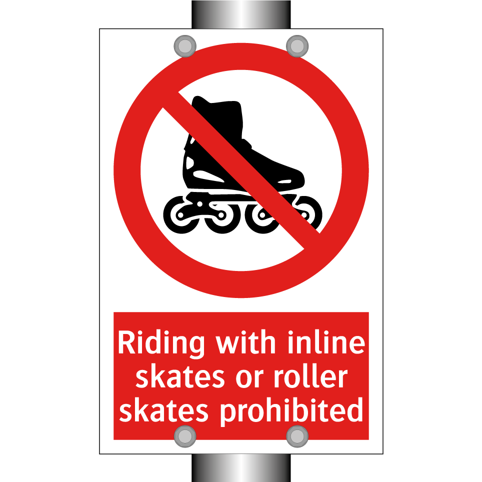 Riding with inline skates or roller skates prohibited