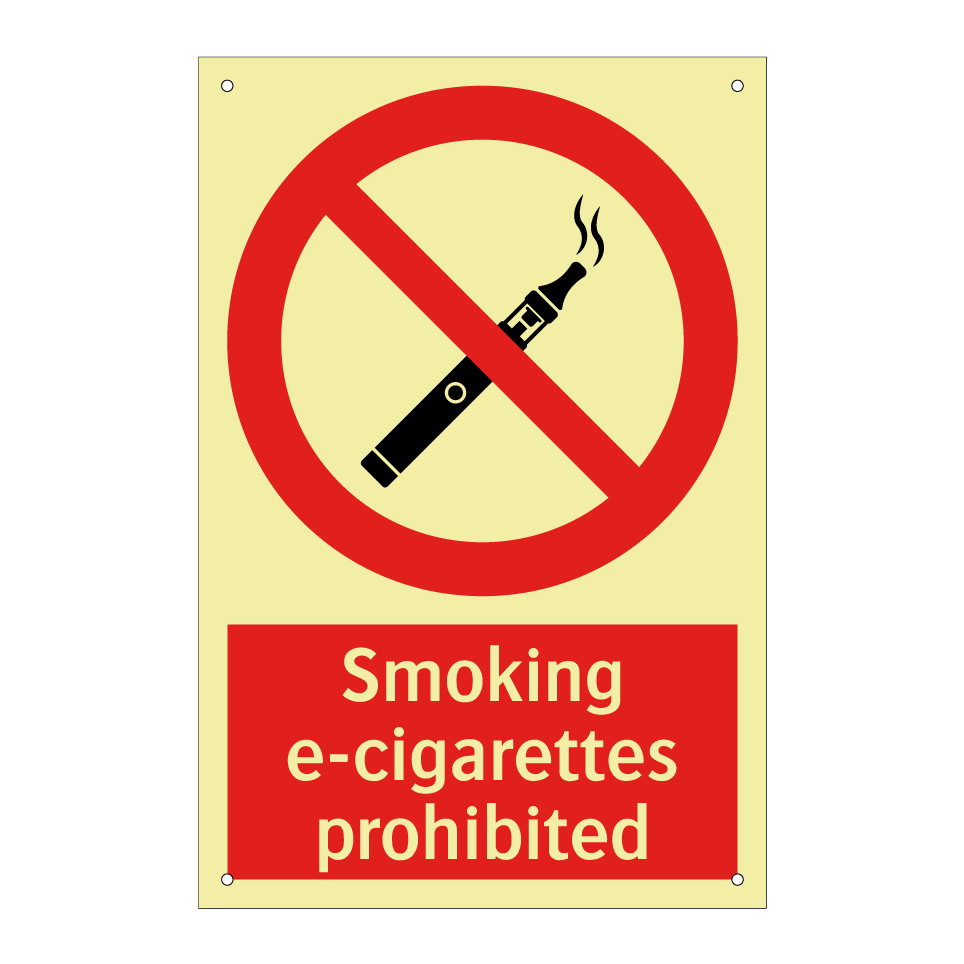 Smoking e-cigarettes prohibited