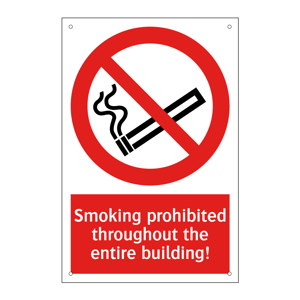 Smoking prohibited throughout the entire building!