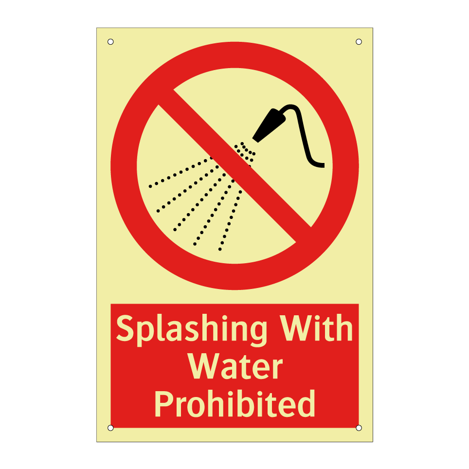 Splashing With Water Prohibited