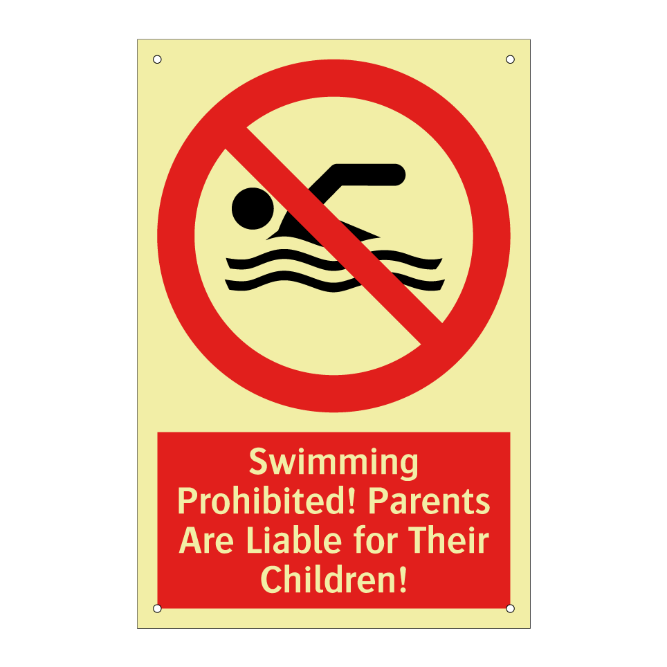 Swimming Prohibited! Parents Are Liable for Their Children!