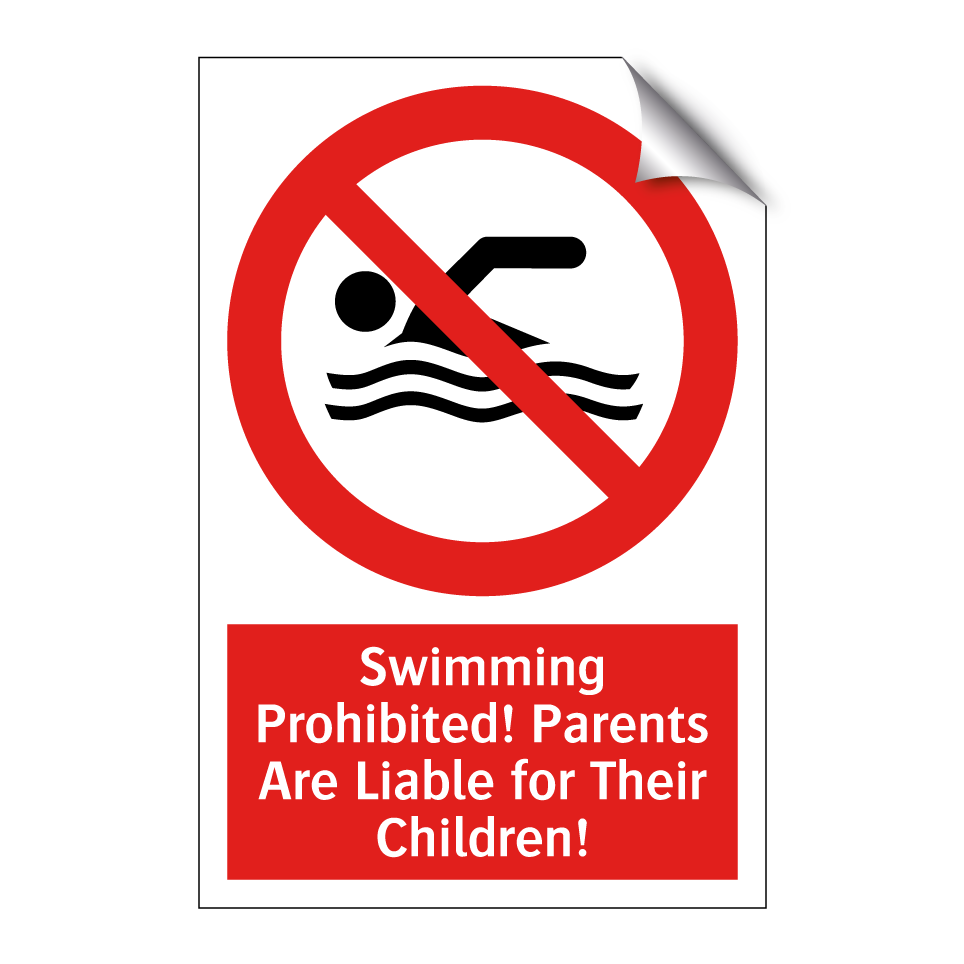 Swimming Prohibited! Parents Are Liable for Their Children!