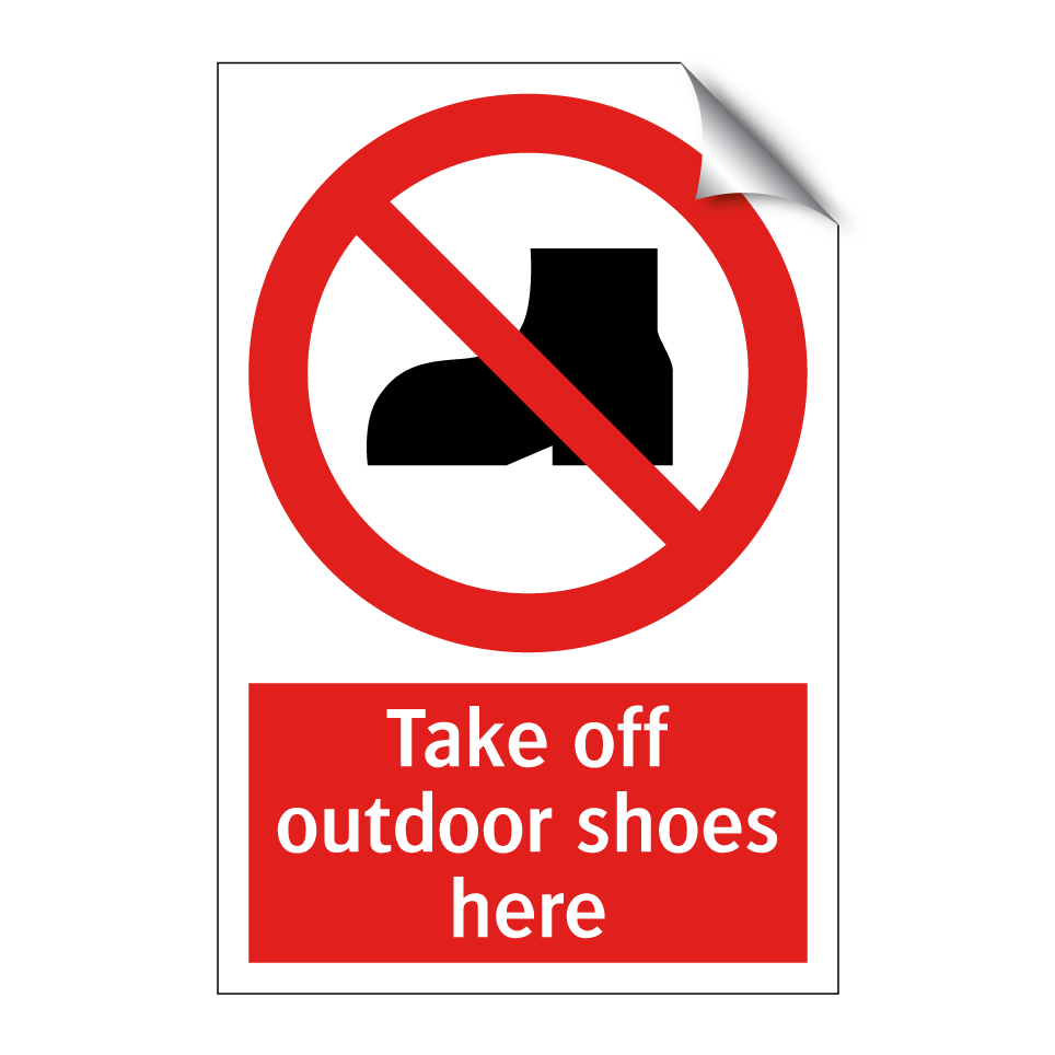 Take off outdoor shoes here