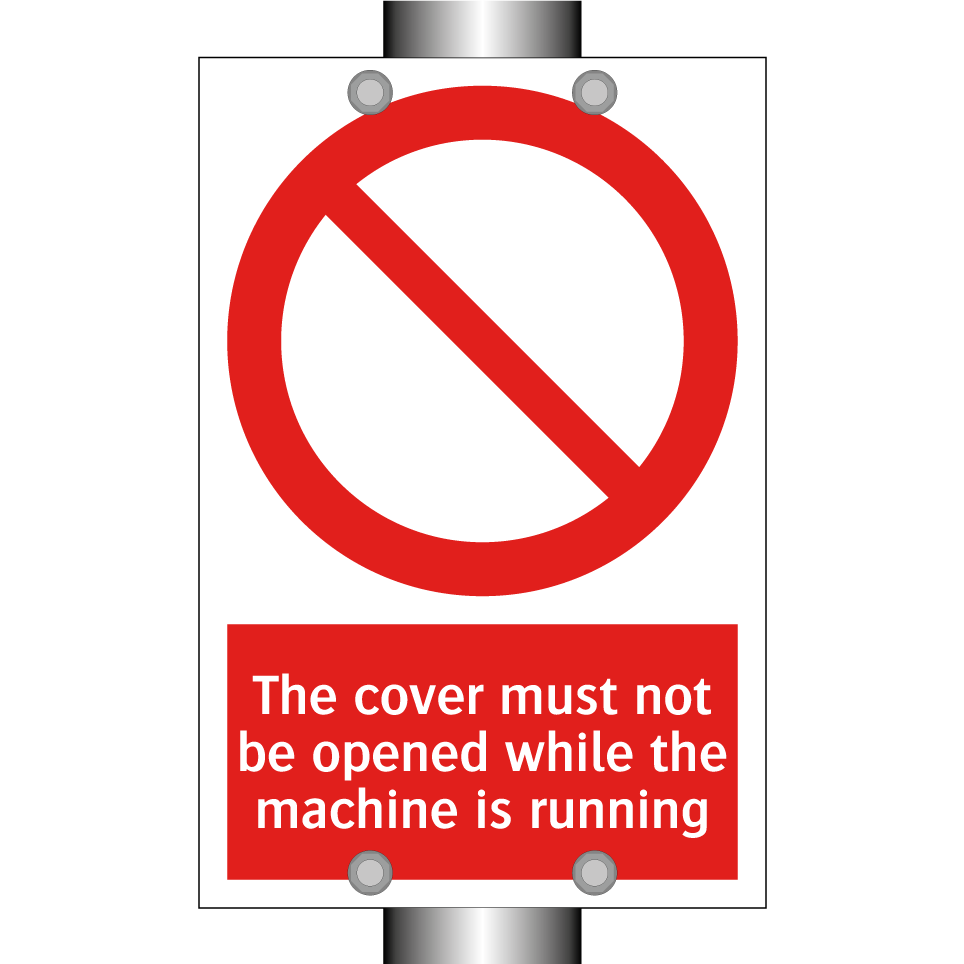 The cover must not be opened while the machine is running