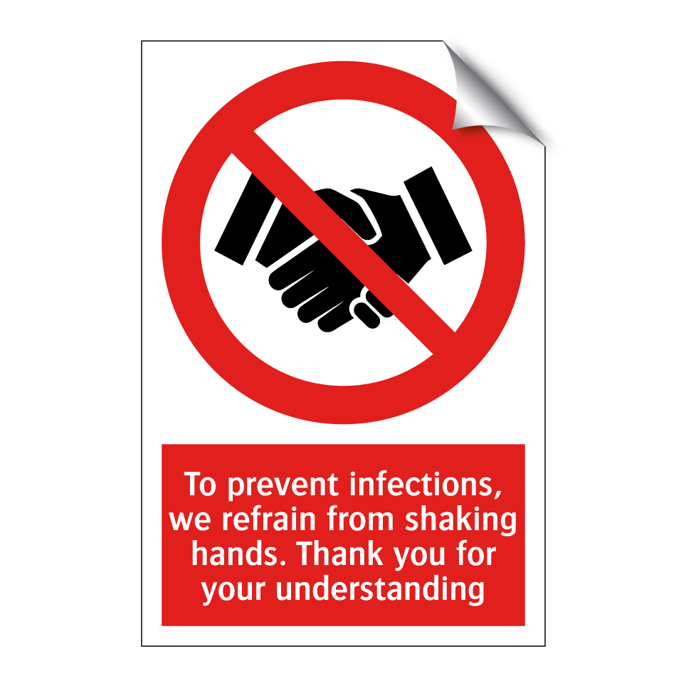 To prevent infections, we refrain from shaking hands. Thank you for your understanding