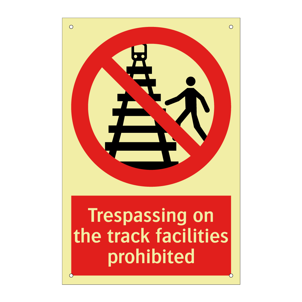 Trespassing on the track facilities prohibited