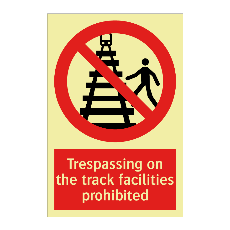 Trespassing on the track facilities prohibited