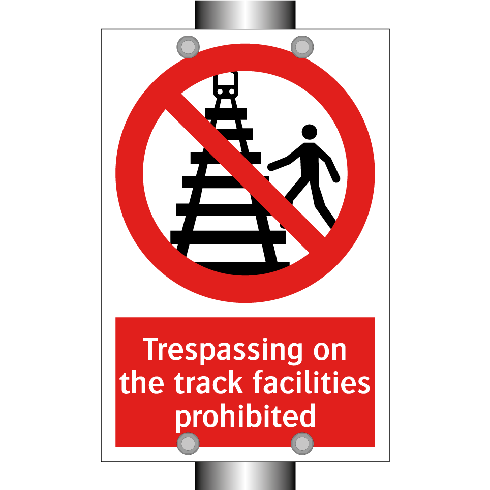 Trespassing on the track facilities prohibited