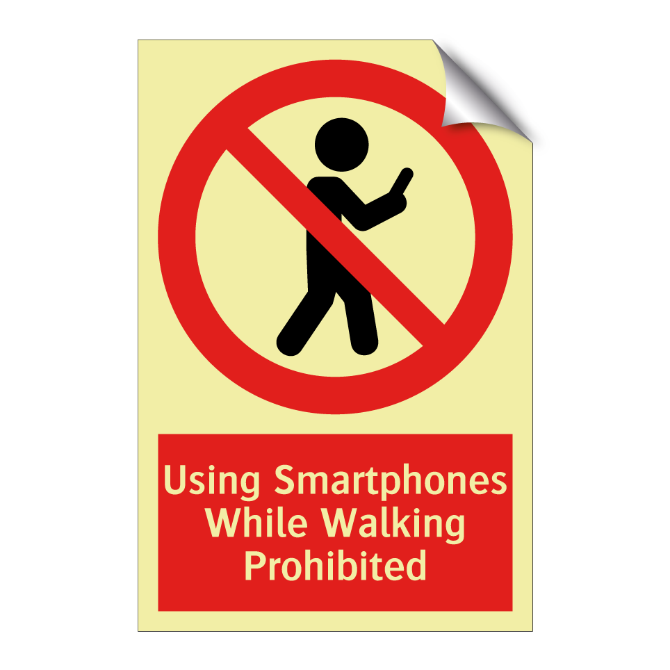 Using Smartphones While Walking Prohibited