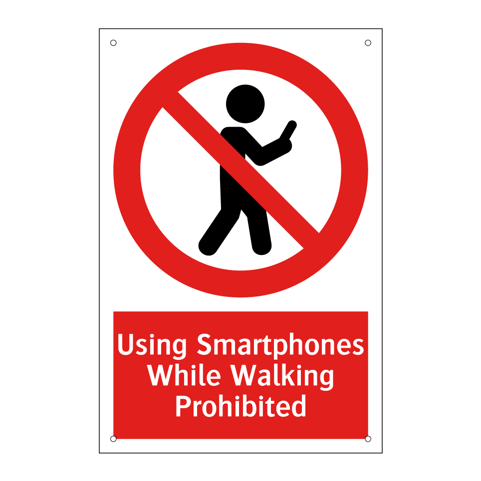 Using Smartphones While Walking Prohibited