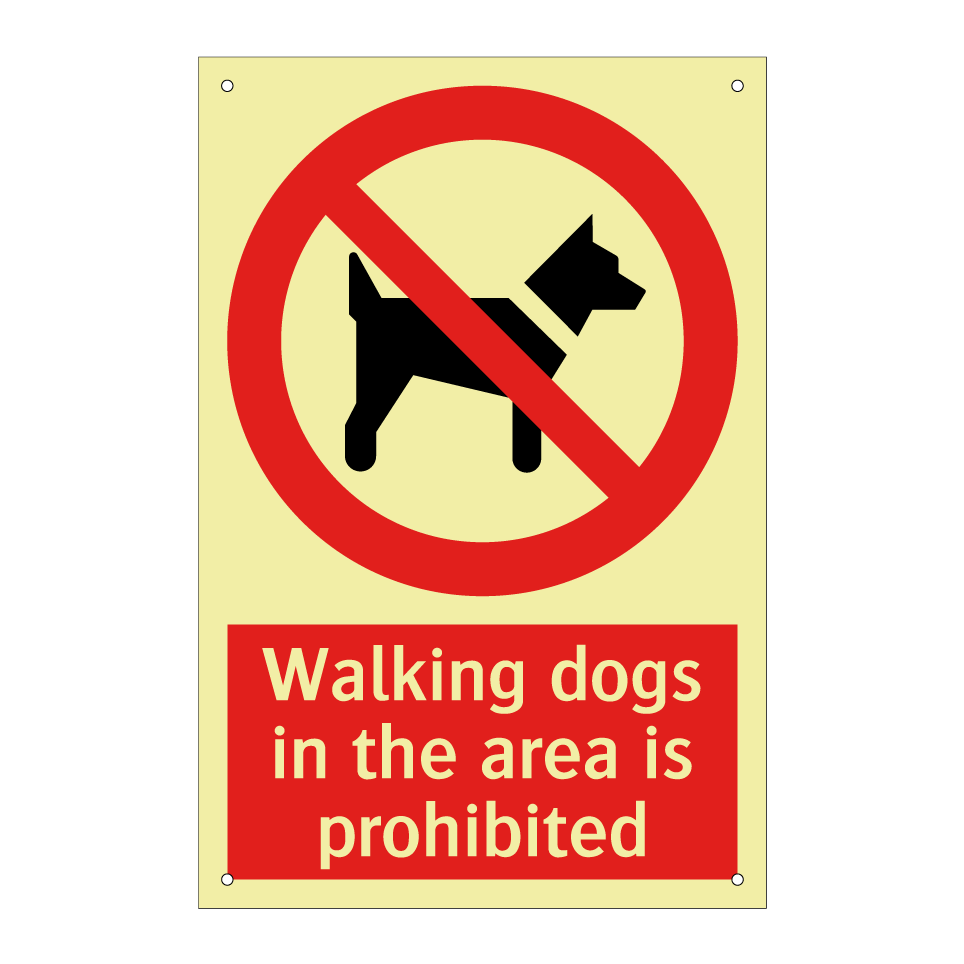 Walking dogs in the area is prohibited