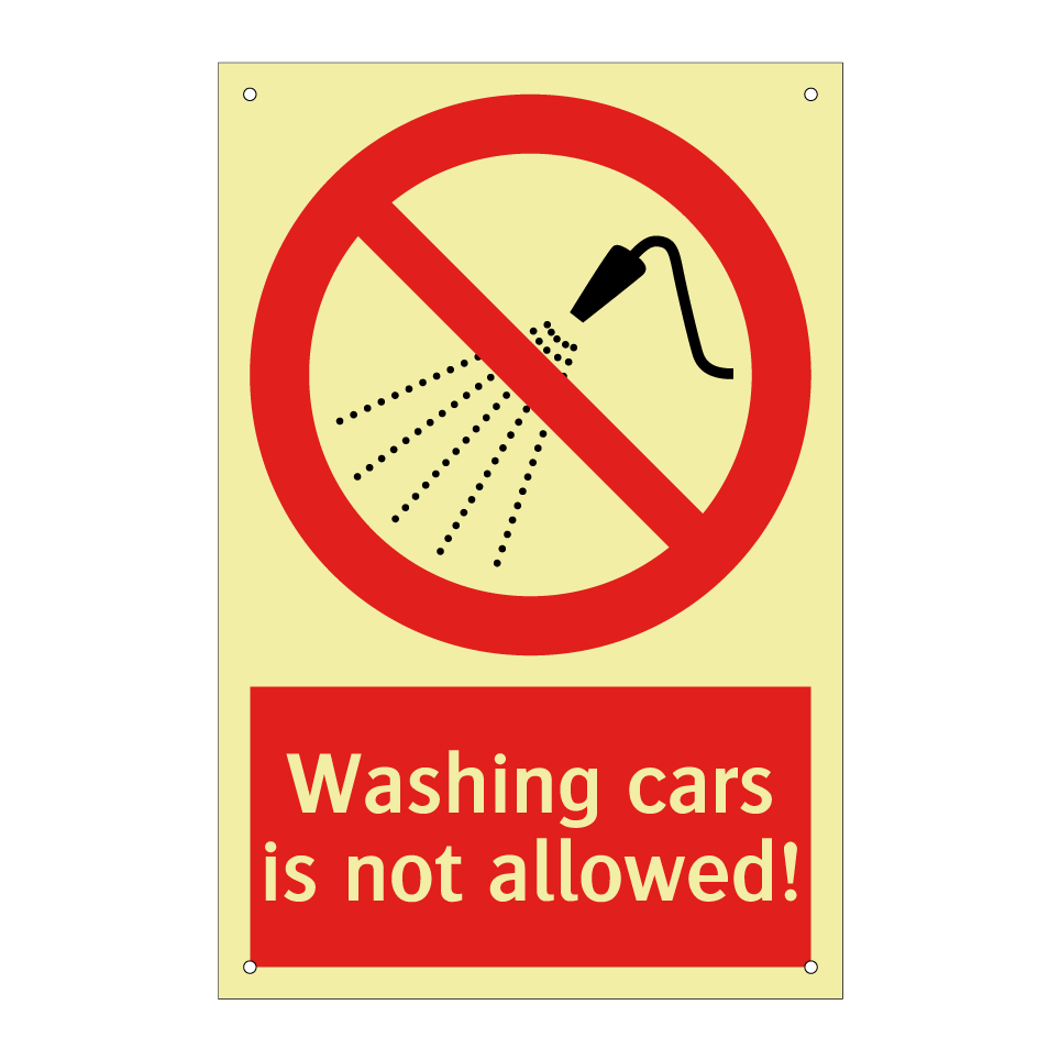 Washing cars is not allowed!