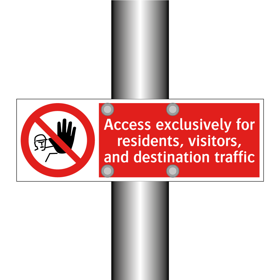 Access exclusively for residents, visitors, and destination traffic