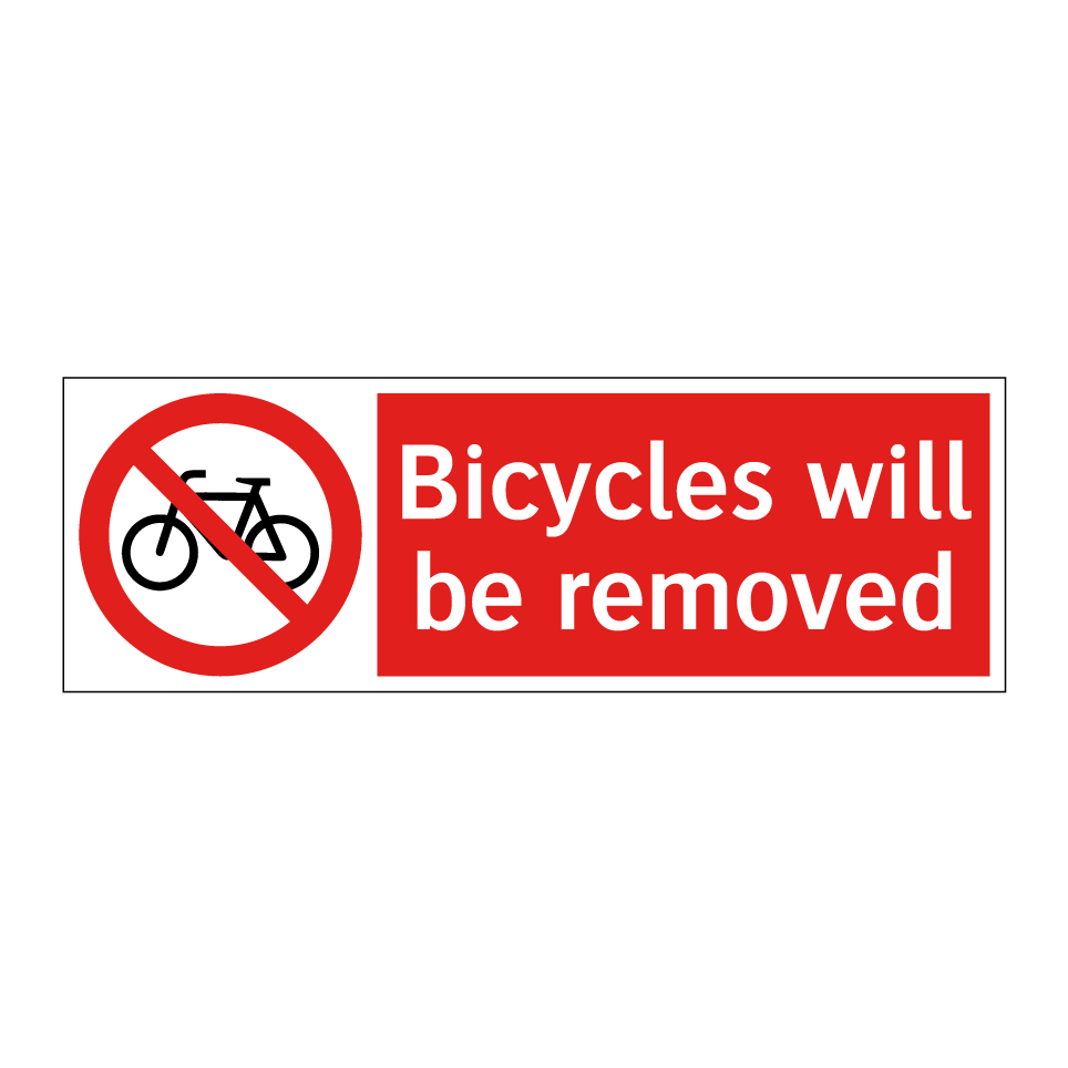 Bicycles will be removed