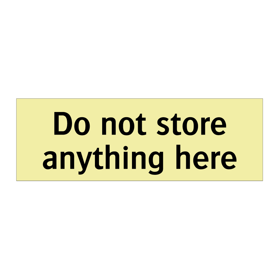 Do not store anything here