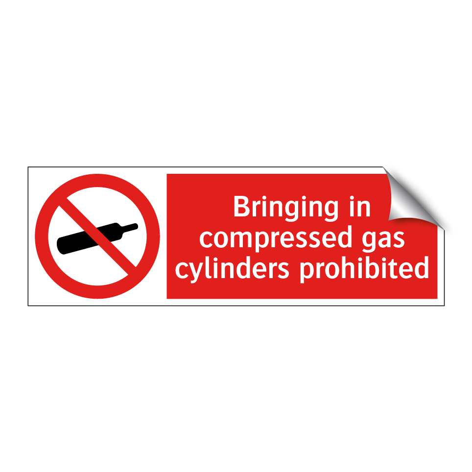 Bringing in compressed gas cylinders prohibited