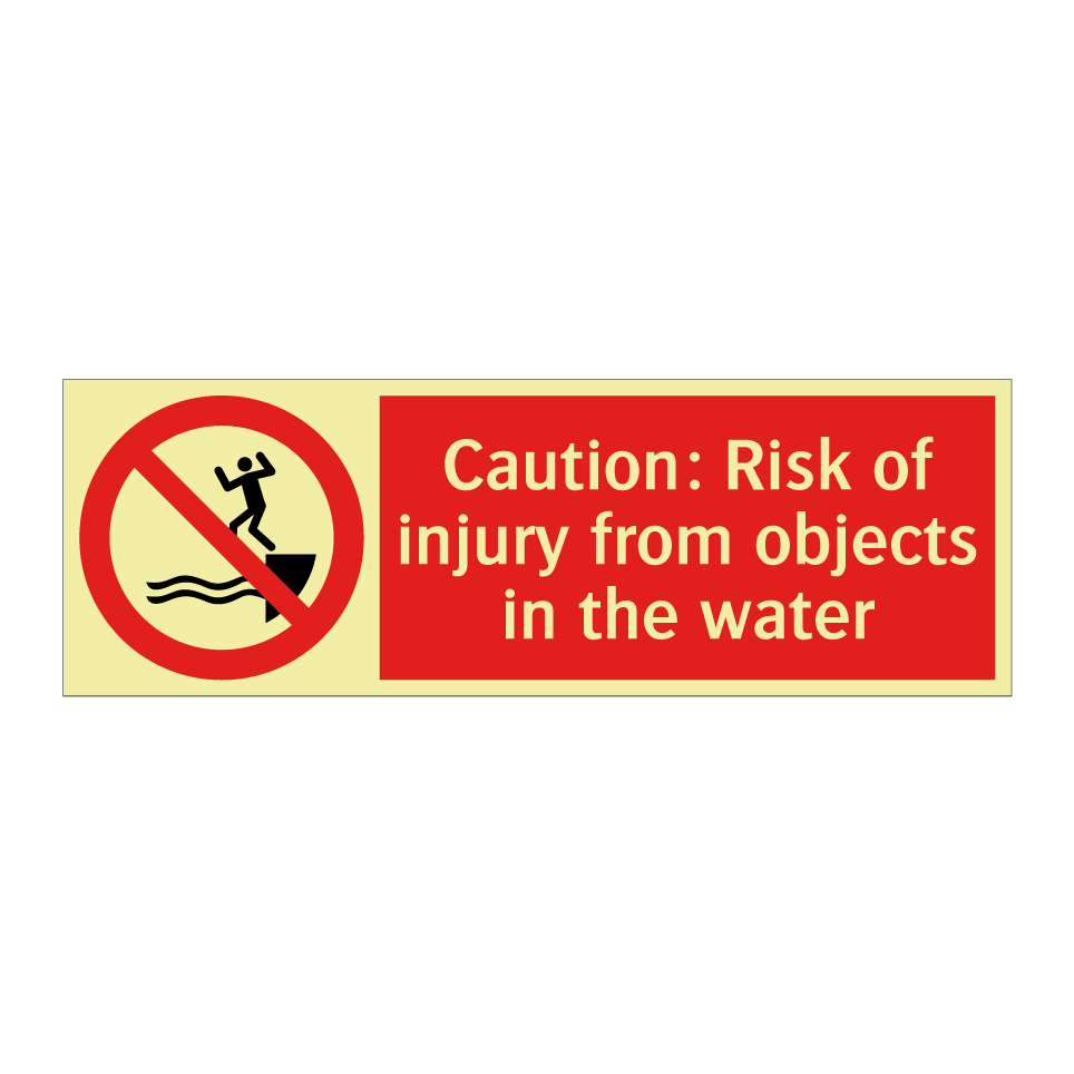Caution: Risk of injury from objects in the water