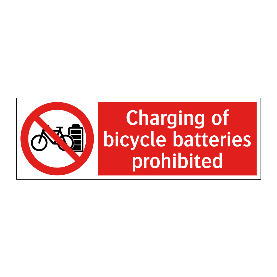 Charging of bicycle batteries prohibited