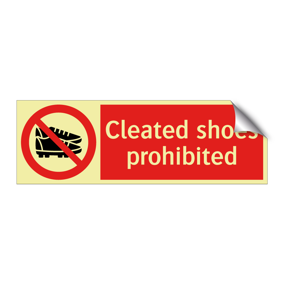 Cleated shoes prohibited