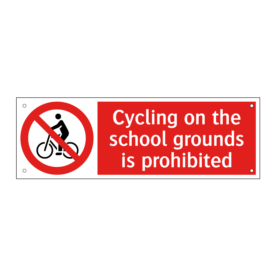 Cycling on the school grounds is prohibited