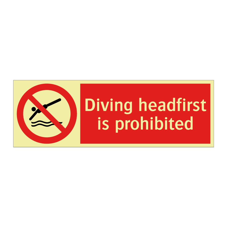 Diving headfirst is prohibited