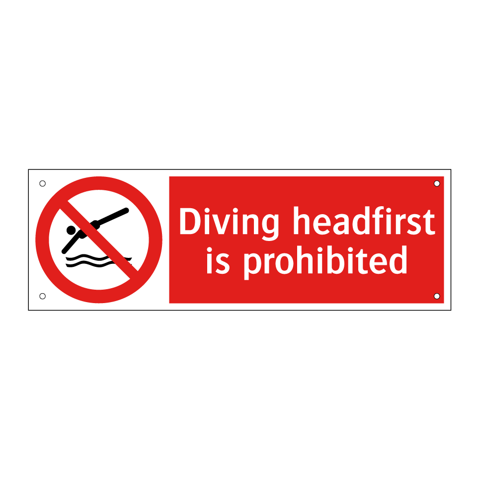 Diving headfirst is prohibited