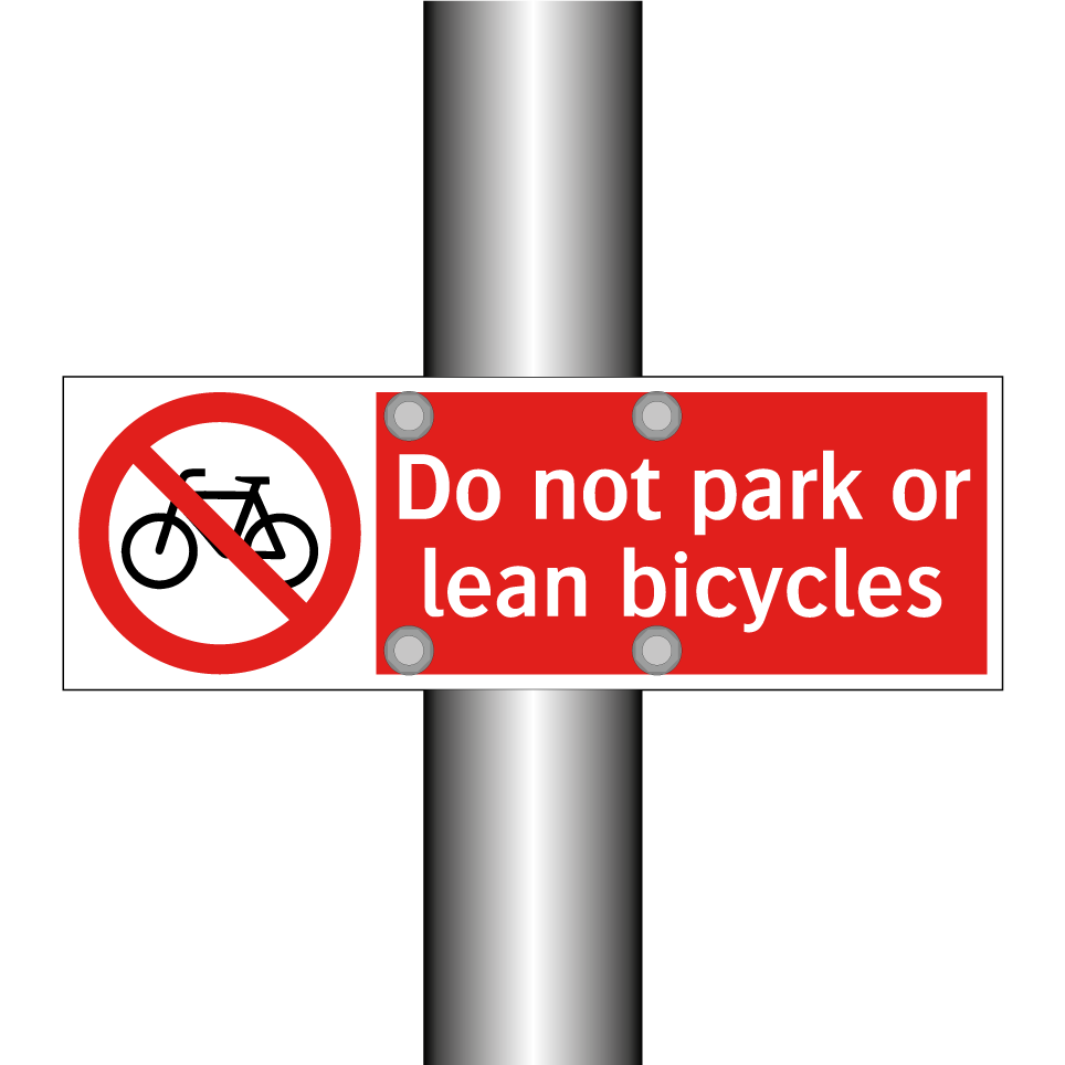 Do not park or lean bicycles