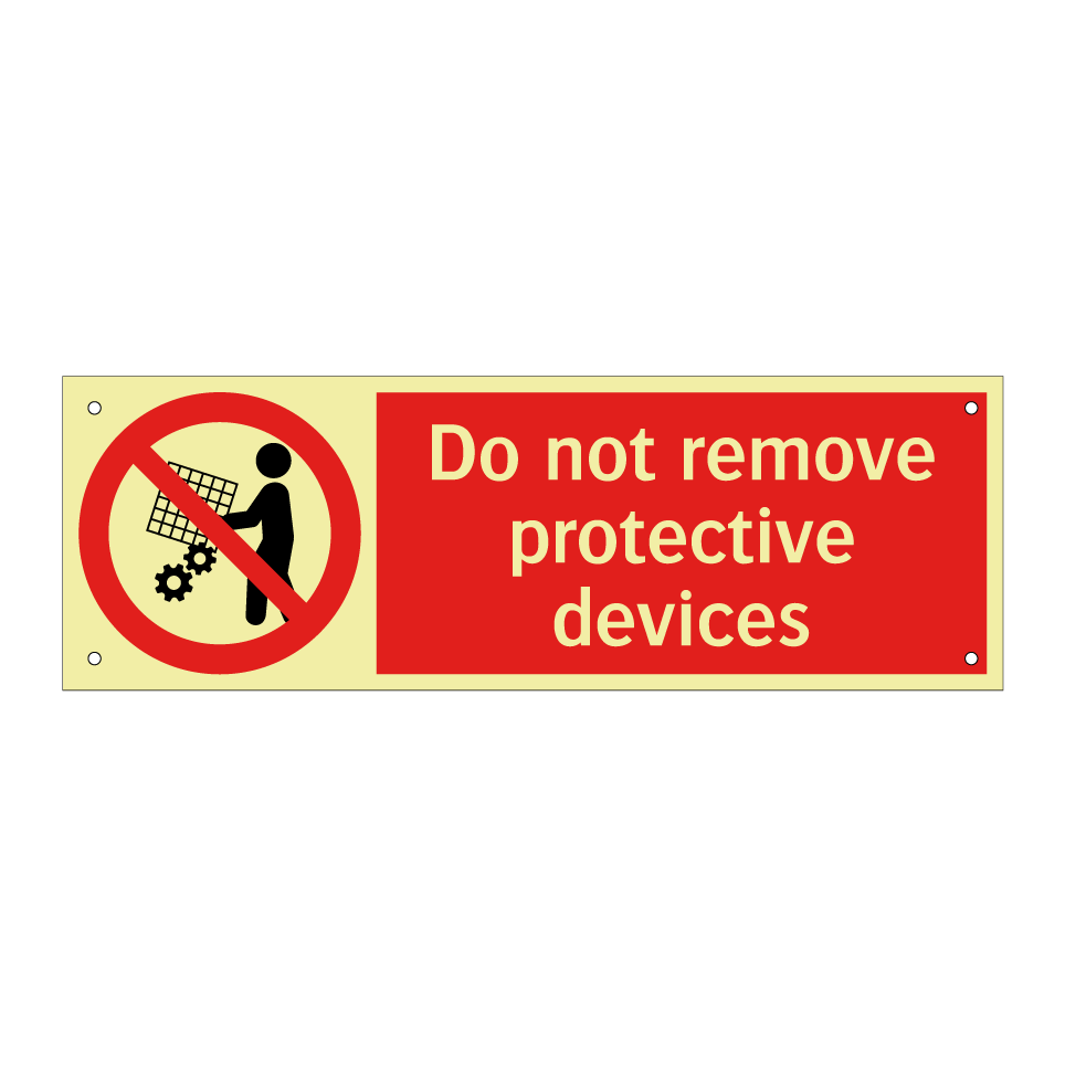 Do not remove protective devices