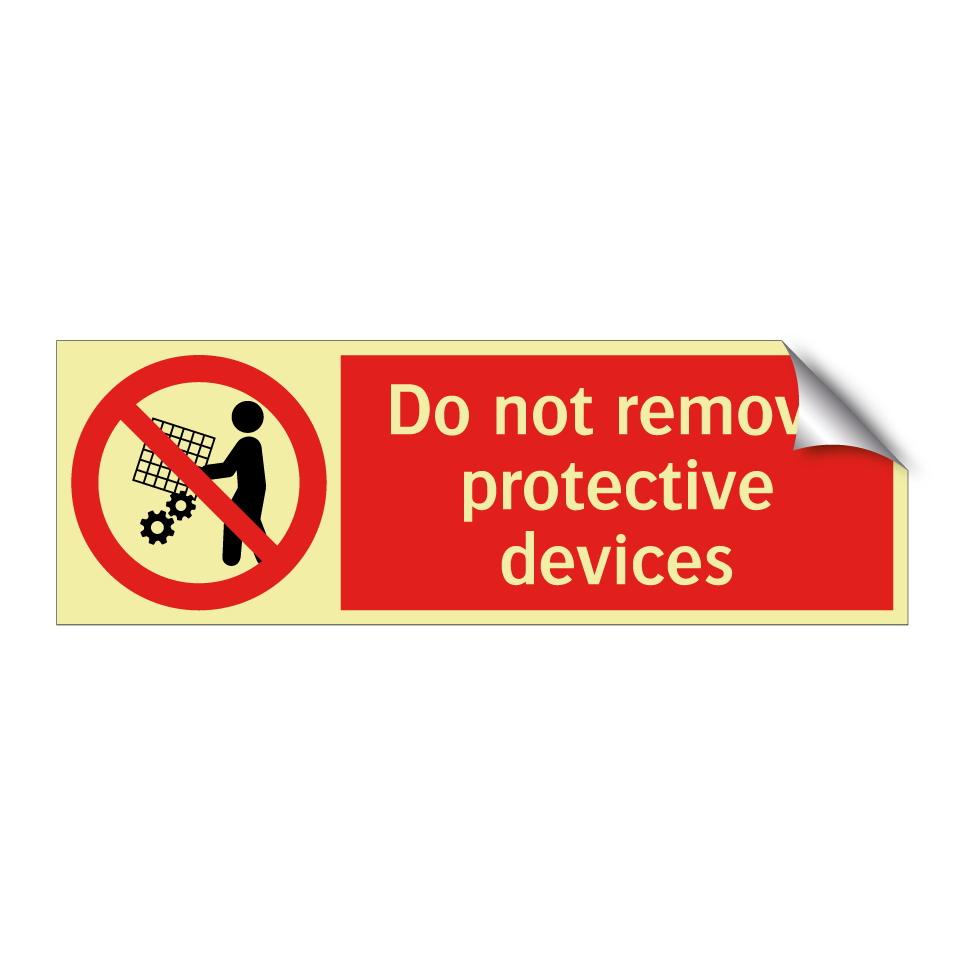 Do not remove protective devices