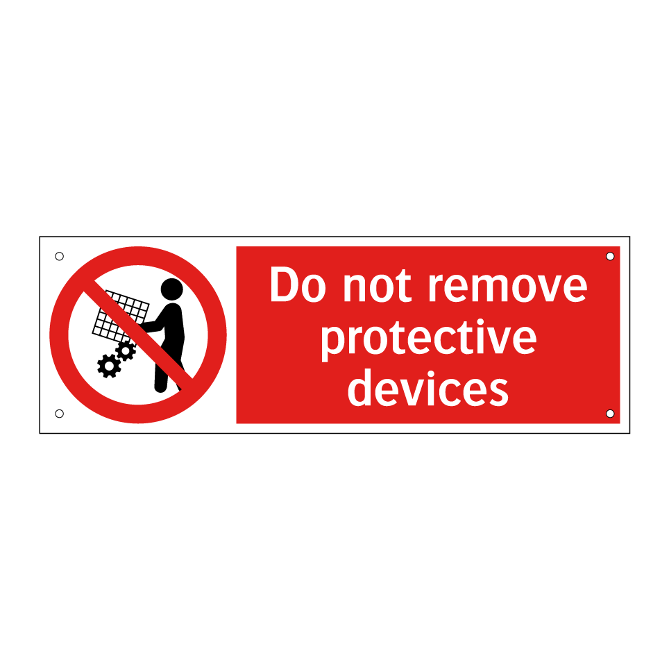 Do not remove protective devices