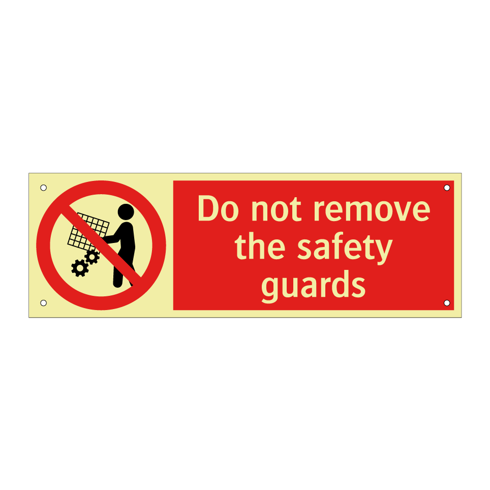 Do not remove the safety guards